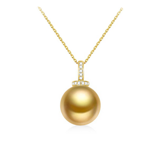 Golden South Sea Cultured Pearl Pendant Necklace - 12mm