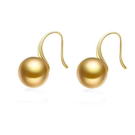 Golden South Sea Cultured Pearl High Heal Earring - 11mm